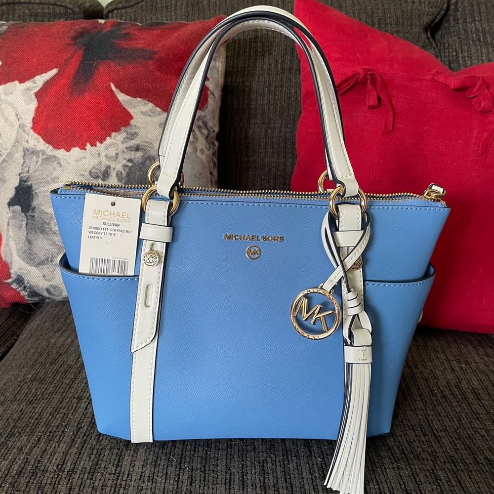 PRICE DROP!! Michael Kors NWT Sm Sullivan Crossbody Tote Handbag South Pacific🤩